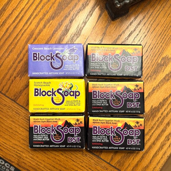 Lot 6 Bars Block Island Bar Soap USA 4.5 oz Lavender Musk Honeysuckle & Dish - Picture 6 of 12